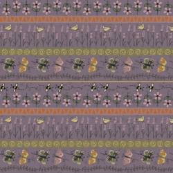 tissu patchwork botanicals de lynette Anderson imprimé papillon violet
