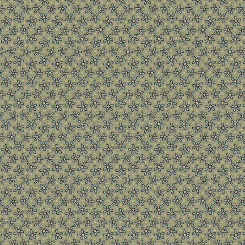 tissu patchwork botanicals de lynette Anderson imprimé petites fleurs vertes
