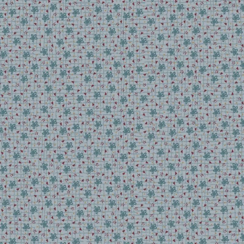 tissu patchwork botanicals de lynette Anderson imprimé petites fleurs bleu