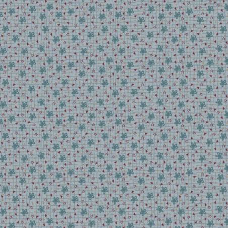 tissu patchwork botanicals de lynette Anderson imprimé petites fleurs bleu