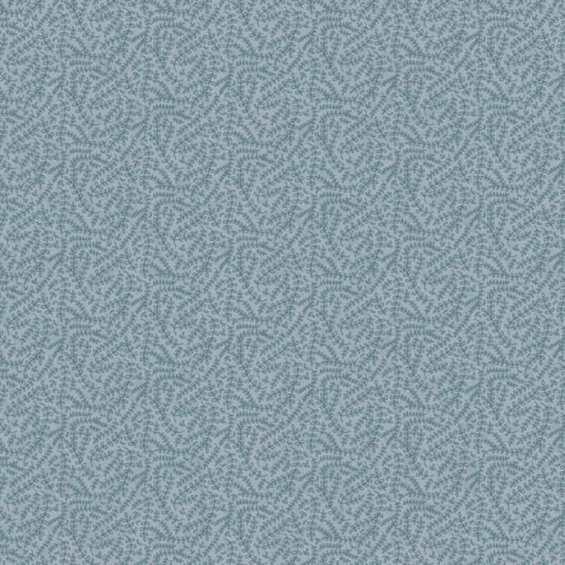tissu patchwork botanicals de lynette Anderson imprimé petit feuillage bleu