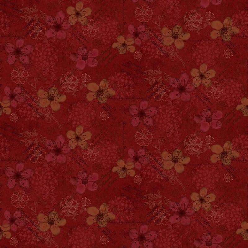 collection froth and bubble Henri glass fabric fleuri rouge