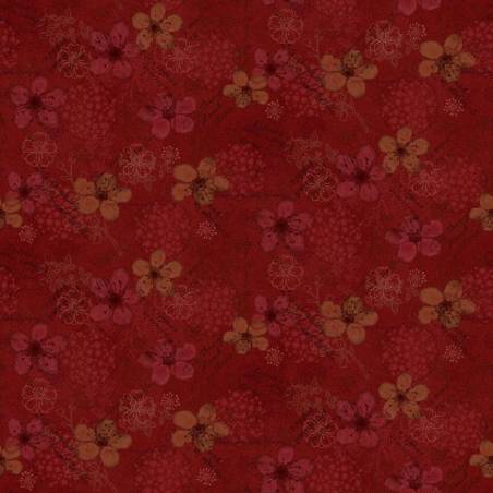 collection froth and bubble Henri glass fabric fleuri rouge
