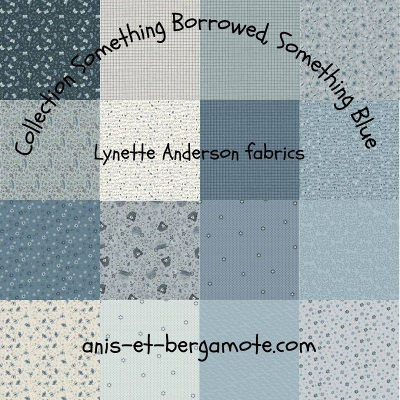 tissu patchwork Lynette Anderson Something Borrowed, Something Blue collection complete en 50 x 110 cm