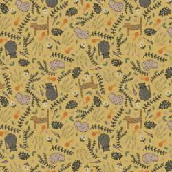 tissu patchwork Lynette Anderson collection good boy and kitty imprimés chats sur fond jaune