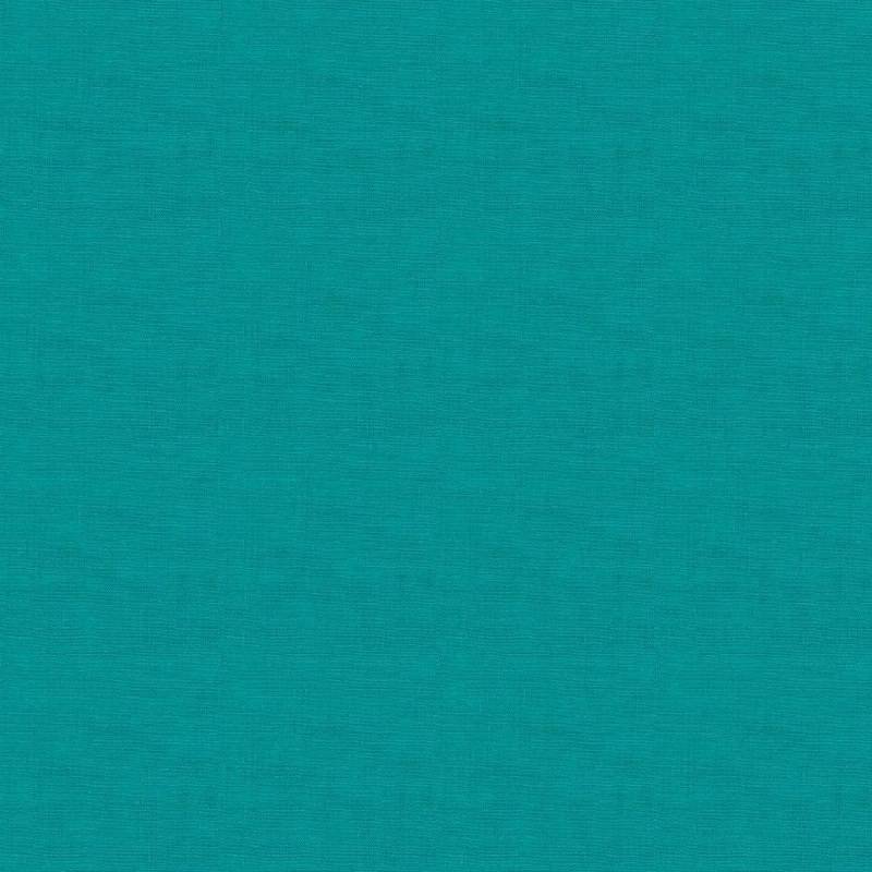 Tissu patchwork bleu turquoise collection Linen texture Makower UK
