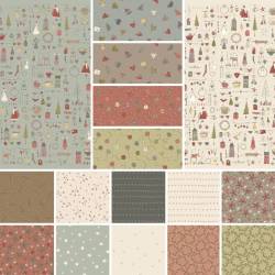 Collection complète de tissu patchwork Down Tinsel Lane de Anni Downs en 50 x 110 cm