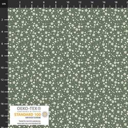 tissu patchwork collection petite meadows de Stof fabric 4512-050 petits fleuri gris vert