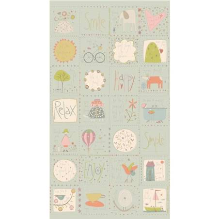 Collection de tissu patchwork Simply Be de Anni Downs 3326-17 panneau d'étiquettes