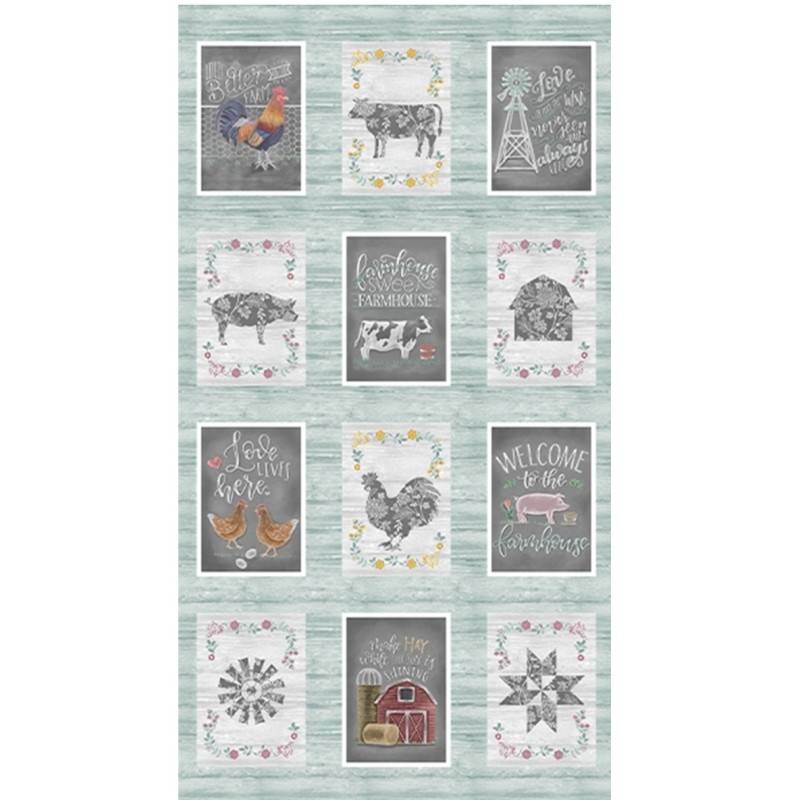tissu patchwork panneau d'étiquette avec poules, vaches cochon tissu patchwork panneau d'étiquette avec poules, vaches cochon