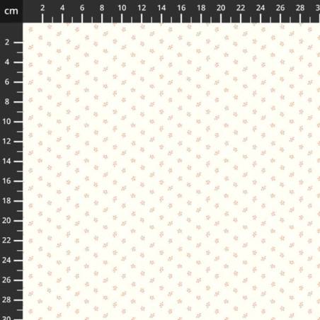 tissu patchwork petites fleurs orange sur fond clair