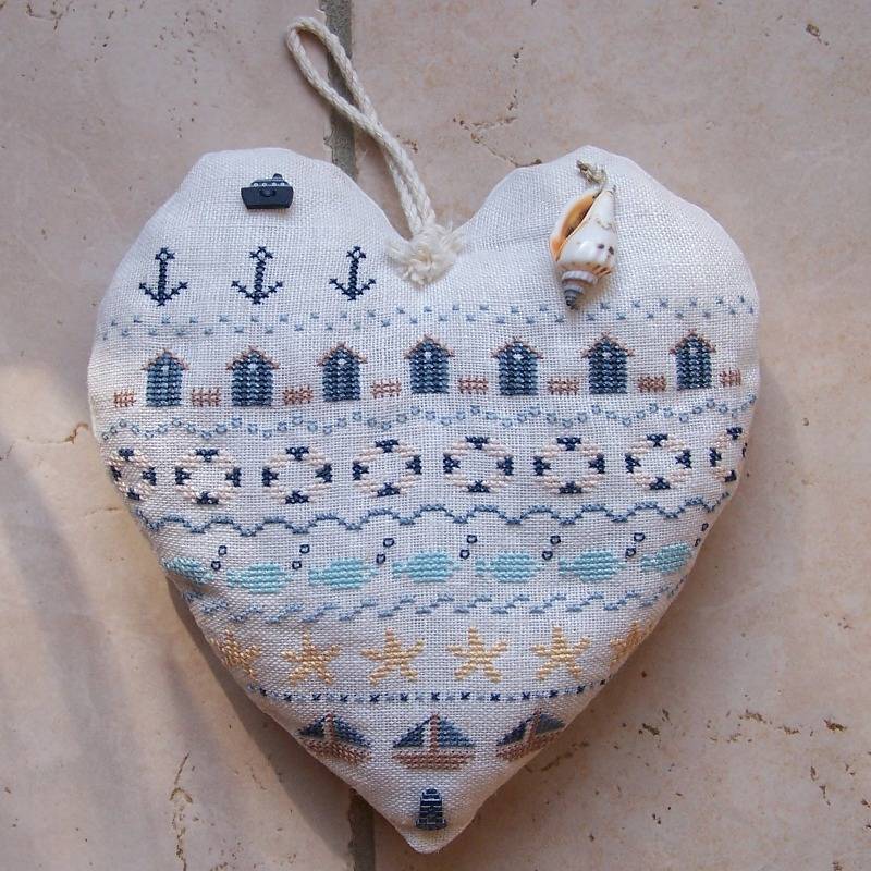 grille de broderie point de croix sur le thème de la plage