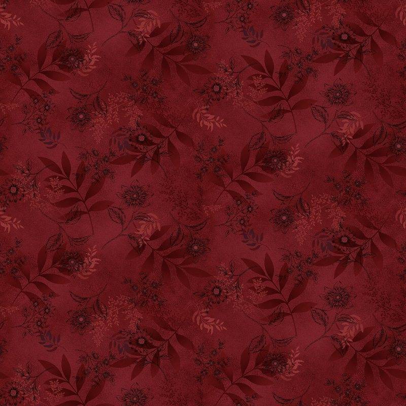 tissu patchwork fleuri rouge ton sur ton collection Flossie's Flowers de Janet Rae Nesbitt 3369-88 tissu patchwork fleuri rouge ton sur ton collection Flossie's Flowers de Janet Rae Nesbitt 3369-88