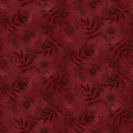 tissu patchwork fleuri rouge ton sur ton collection Flossie's Flowers de Janet Rae Nesbitt 3369-88