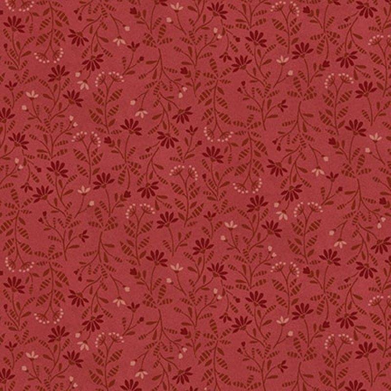 tissu patchwork fleuri rouge orangé collection Flossie's Flowers de Janet Rae Nesbitt 3371-88 tissu patchwork fleuri rouge orangé collection Flossie's Flowers de Janet Rae Nesbitt 3371-88