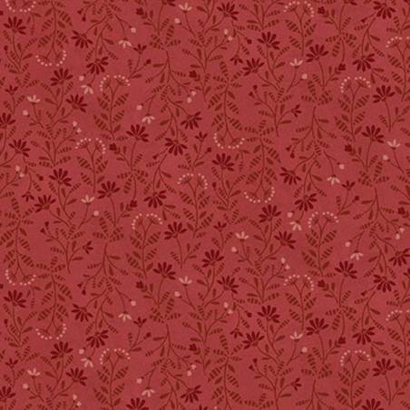 tissu patchwork fleuri rouge orangé collection Flossie's Flowers de Janet Rae Nesbitt 3371-88