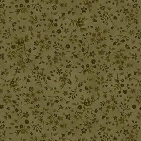 tissu patchwork fleuri vert collection Flossie's Flowers de Janet Rae Nesbitt 3374-66