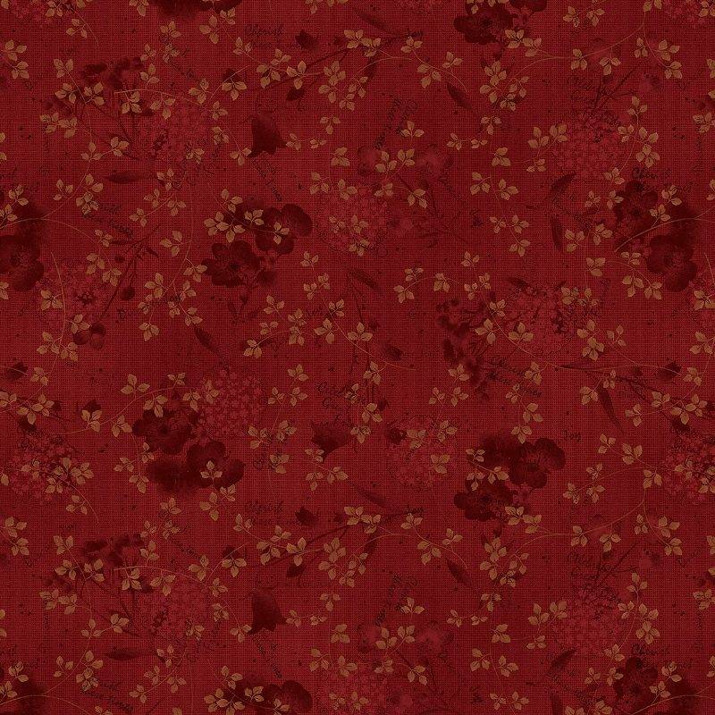 tissu patchwork rouge et or collection Flossie's Flowers de Janet Rae Nesbitt 3377-88 tissu patchwork rouge et or collection Flossie's Flowers de Janet Rae Nesbitt 3377-88