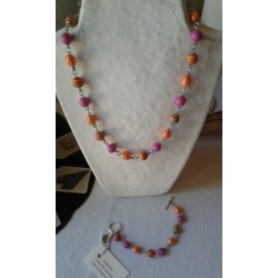 Collier orange et rose indien